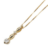 K18YG イエローゴールド ダイヤ0.10ct ペンダントネックレス レディース 【中古】